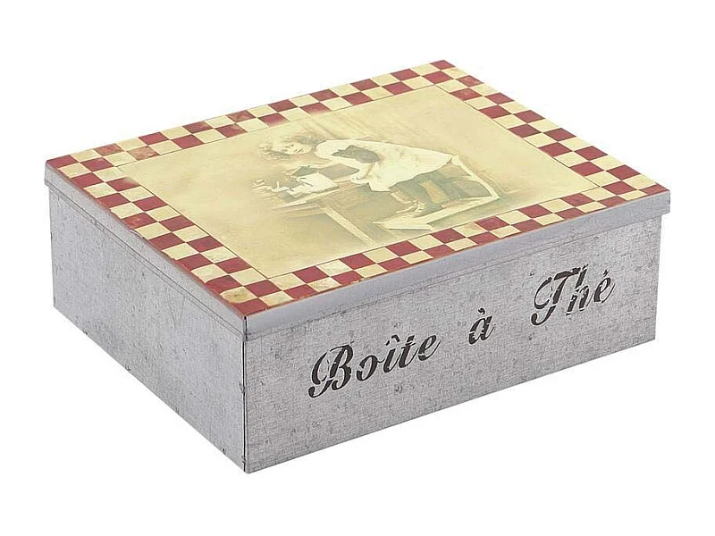 Teedose aus Metall mit 6 Fächern