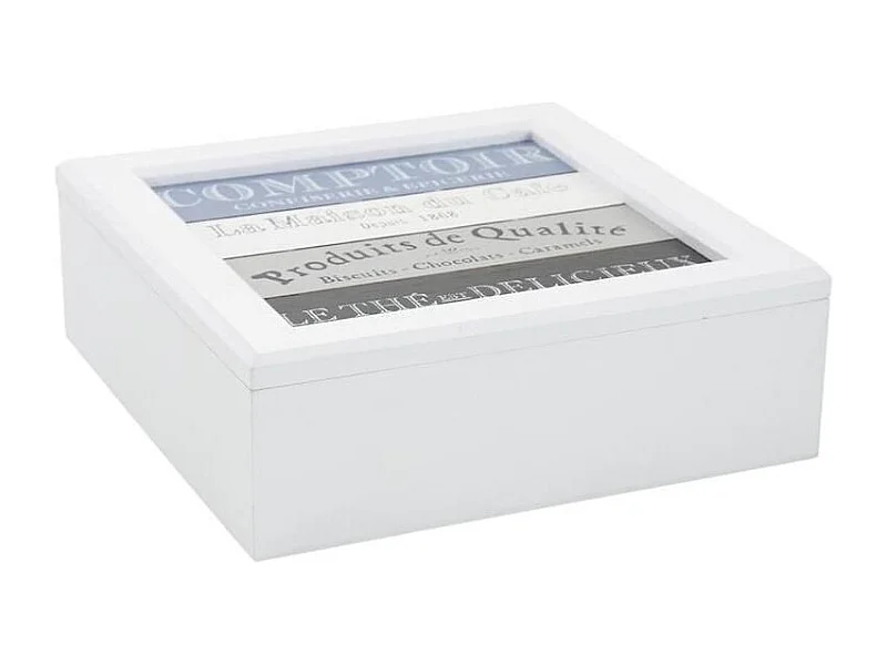 Teedose aus weißem Holz