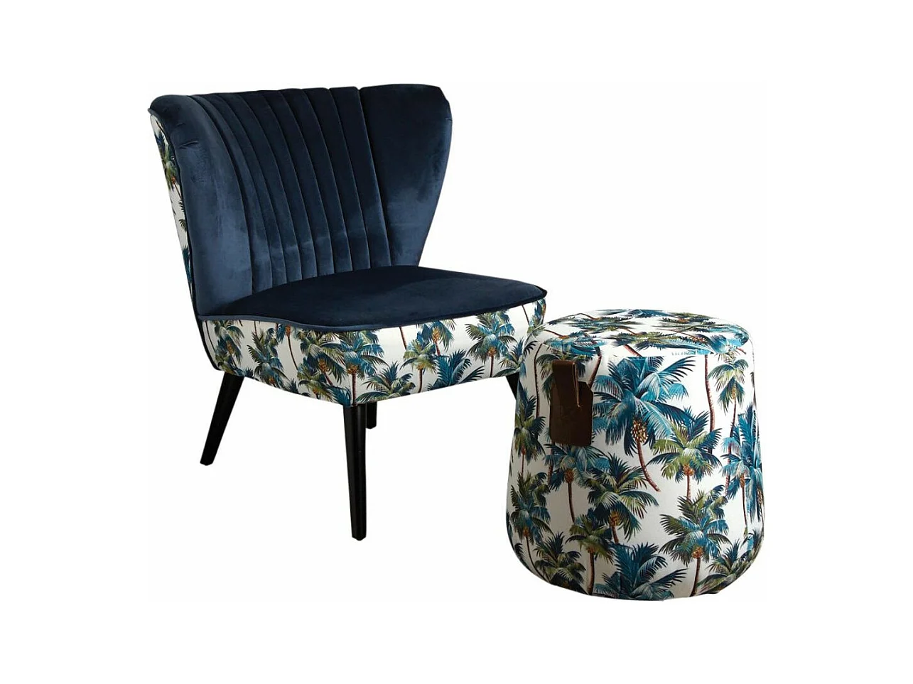 Fauteuil en velours Jungle