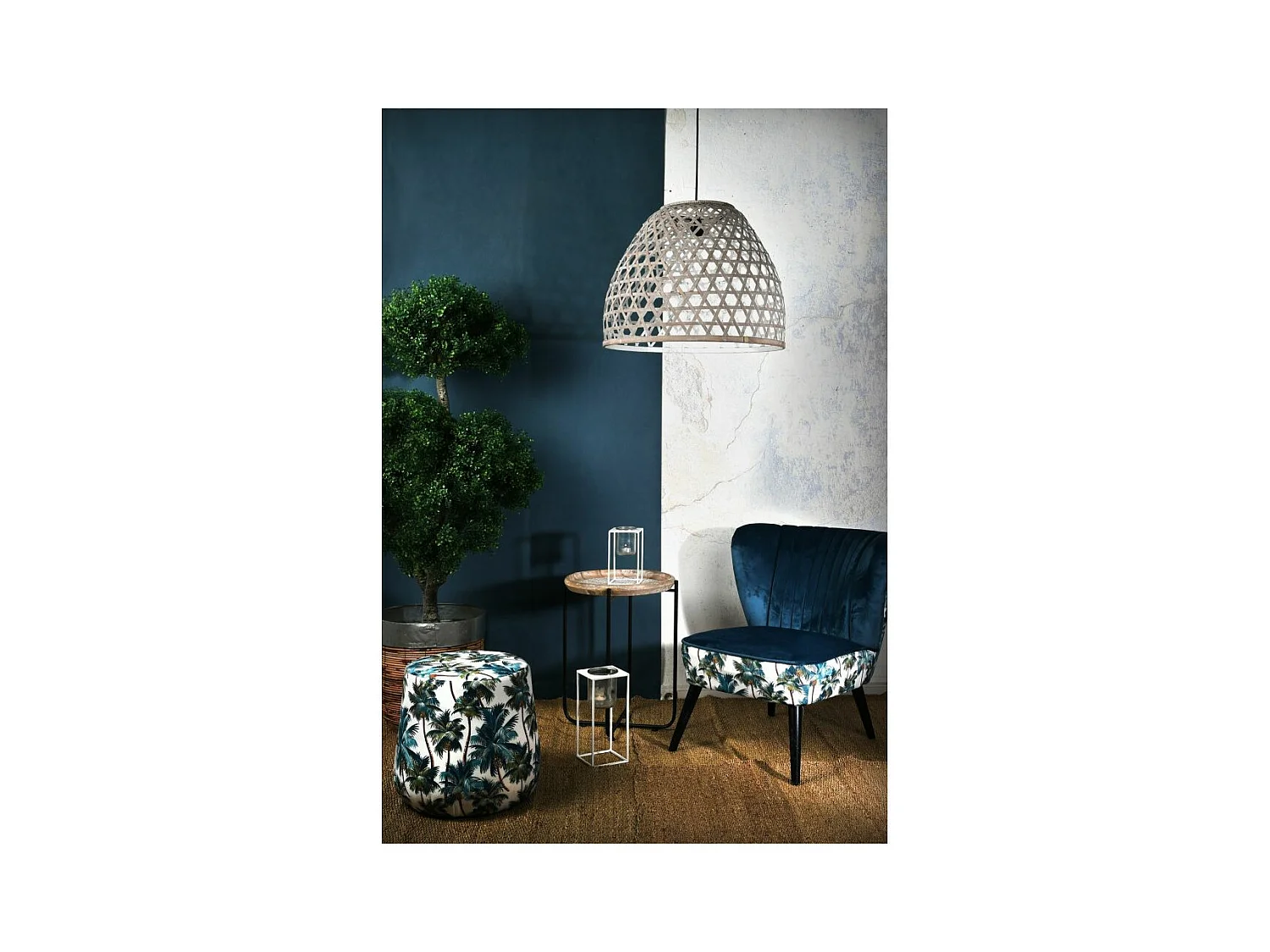 Fauteuil en velours Jungle