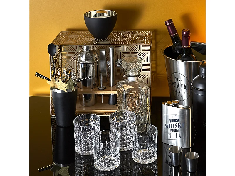 Coffret A Cocktail 4 Accessoires Noirs Noir