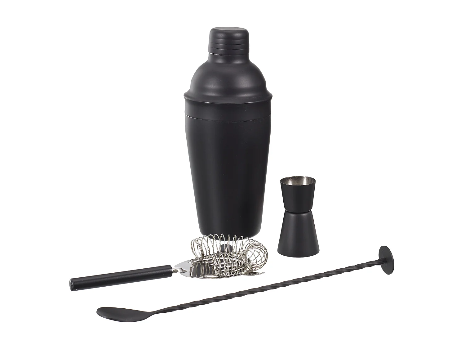 Cocktail-Set aus schwarzem Edelstahl (4-teilig)