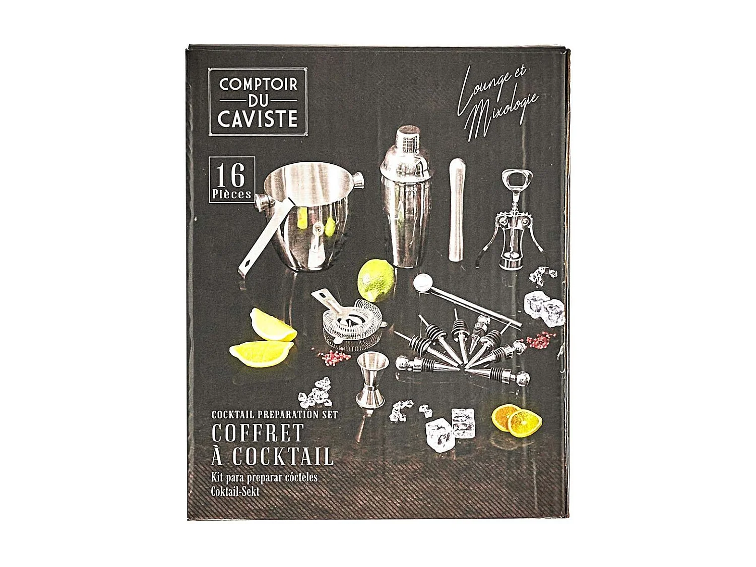 Set A Cocktail 16 Accessoires Argent