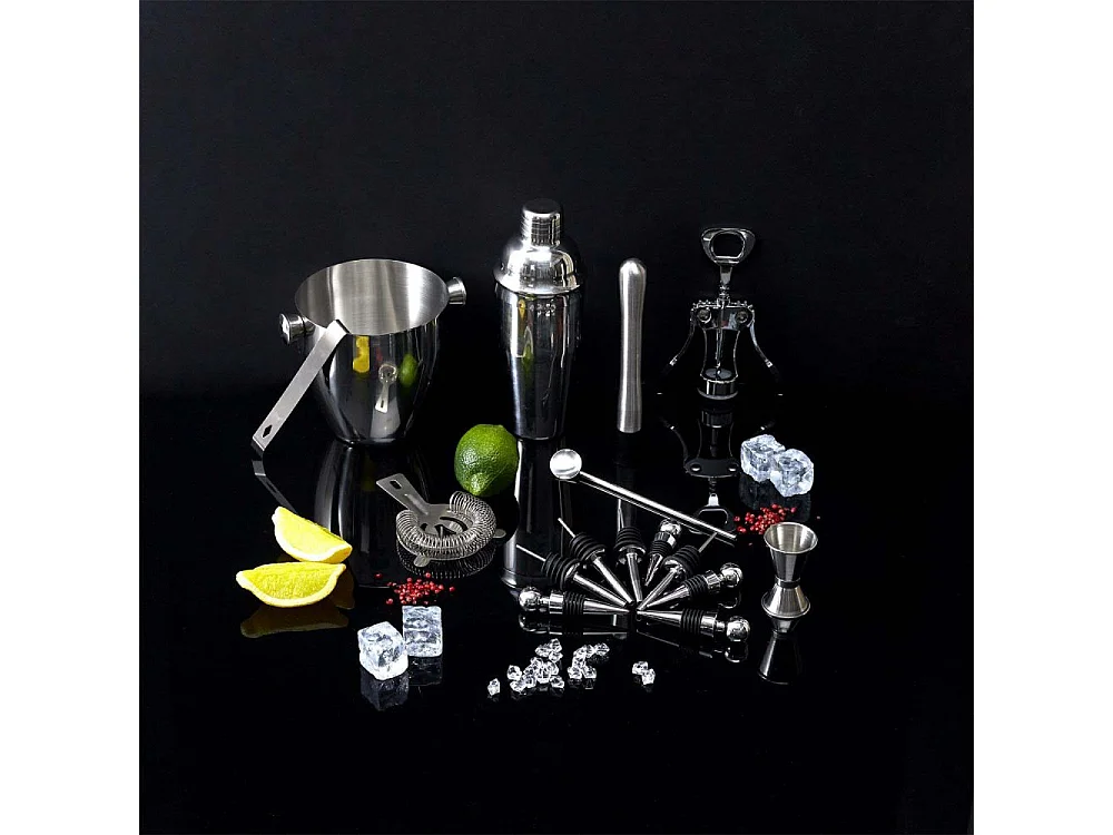 Set A Cocktail 16 Accessoires Argent