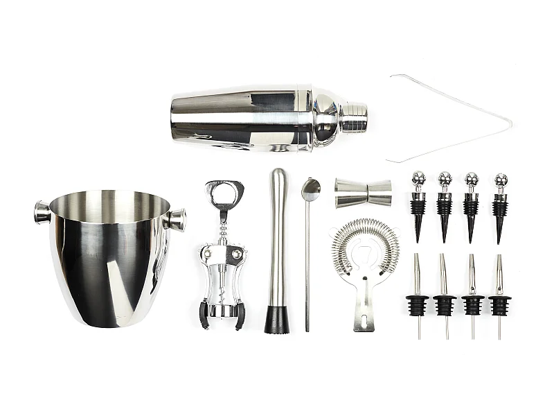 Set A Cocktail 16 Accessoires Argent
