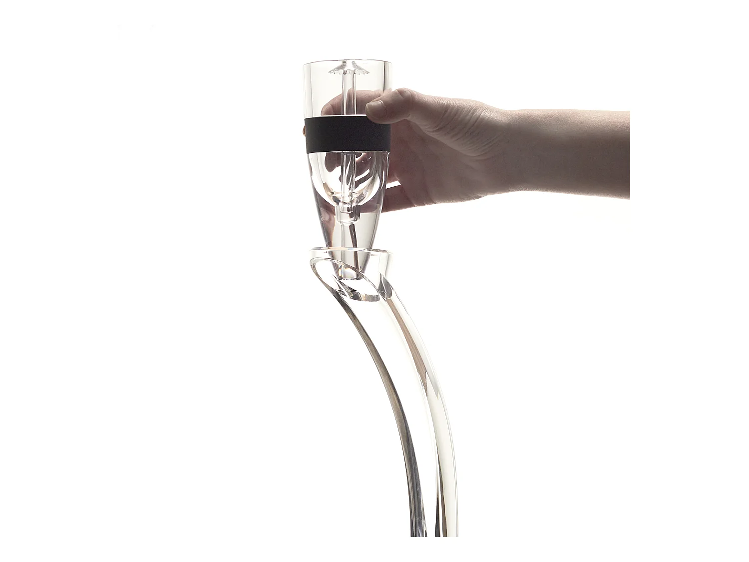 Aerateur De Vin Avec Support Noir, Argent