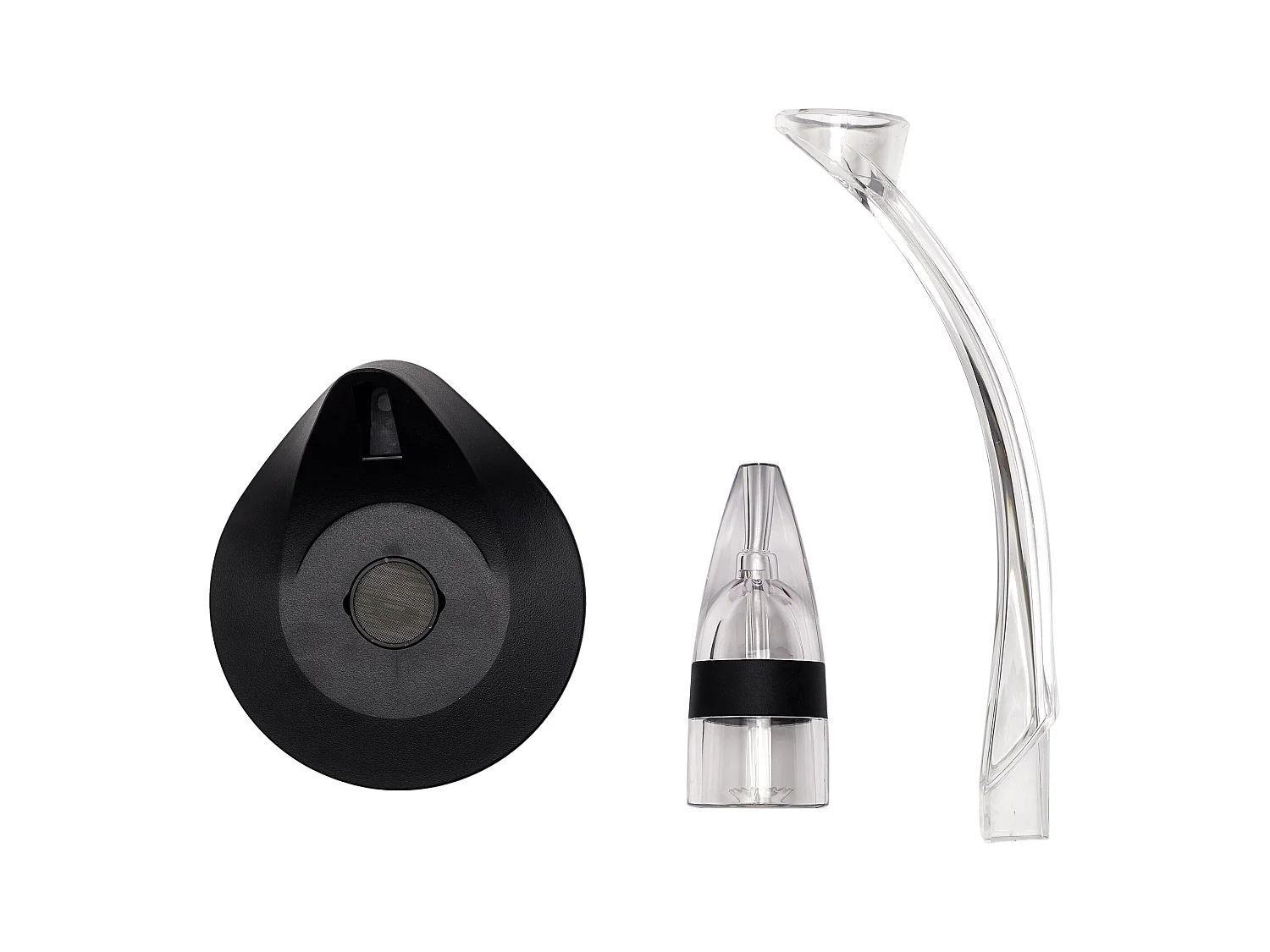 Aerateur De Vin Avec Support Noir, Argent