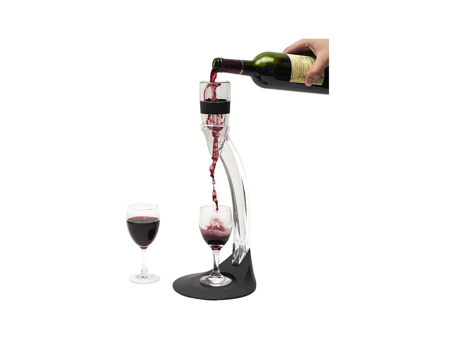 Aerateur De Vin Avec Support Noir, Argent