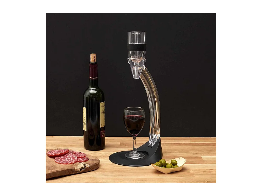 Aerateur De Vin Avec Support Noir, Argent