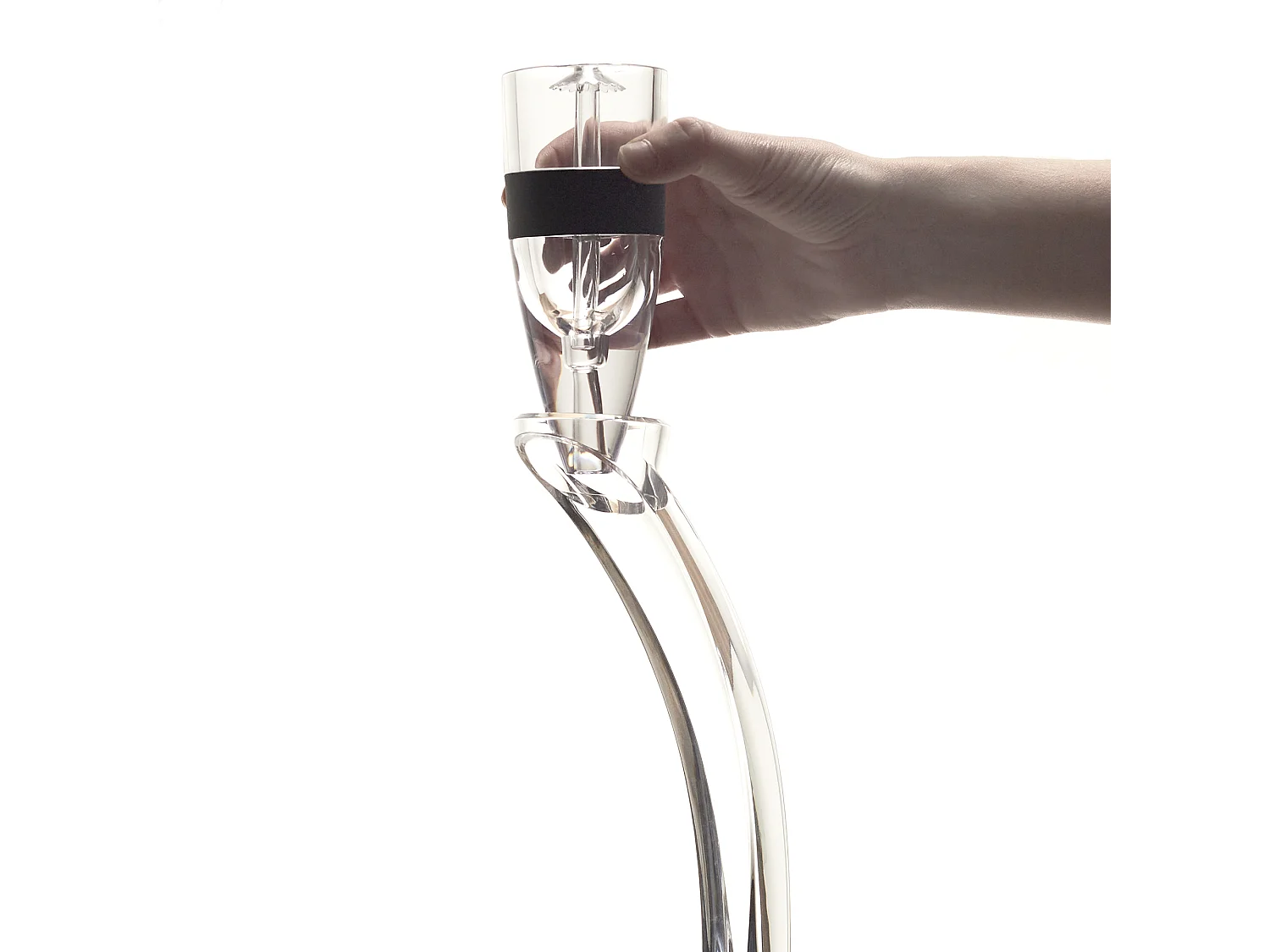 Aerateur De Vin Avec Support Noir, Argent