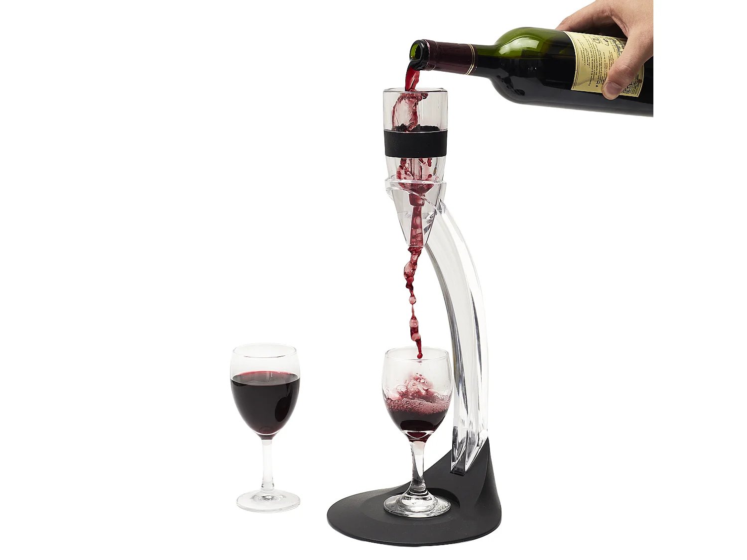 Aerateur De Vin Avec Support Noir, Argent