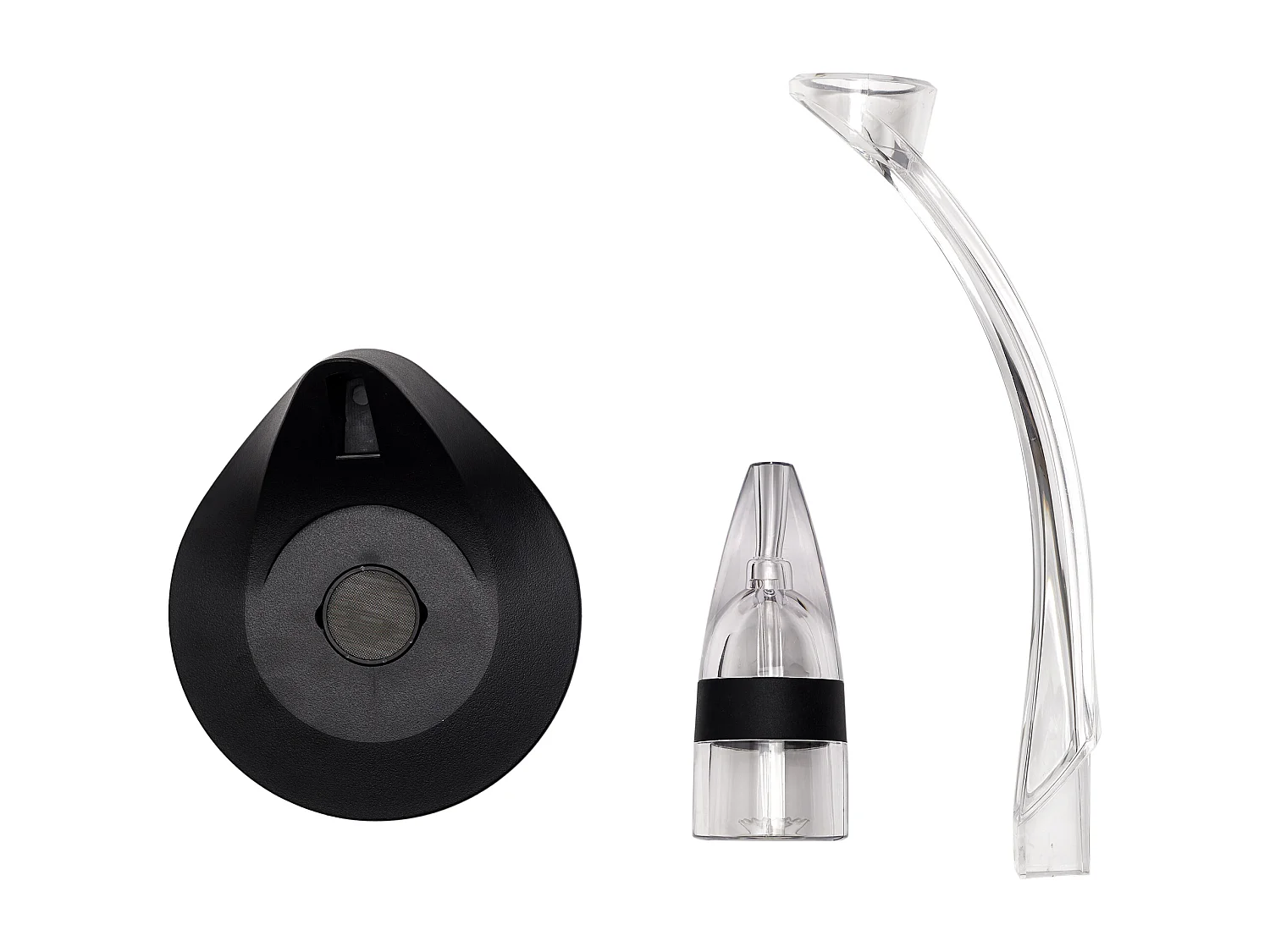 Aerateur De Vin Avec Support Noir, Argent