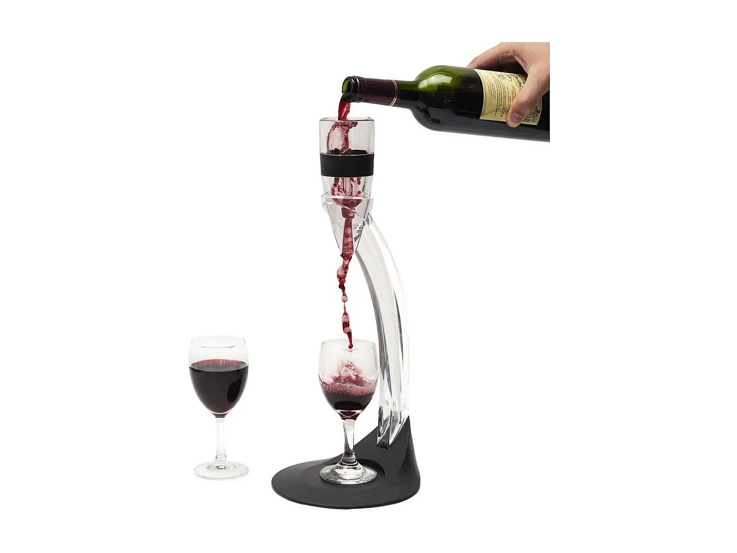 Aerateur De Vin Avec Support Noir, Argent