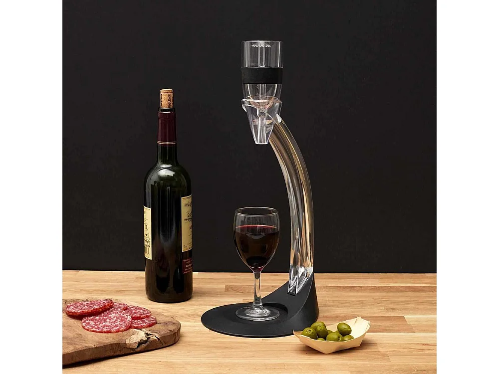 Aerateur De Vin Avec Support Noir, Argent