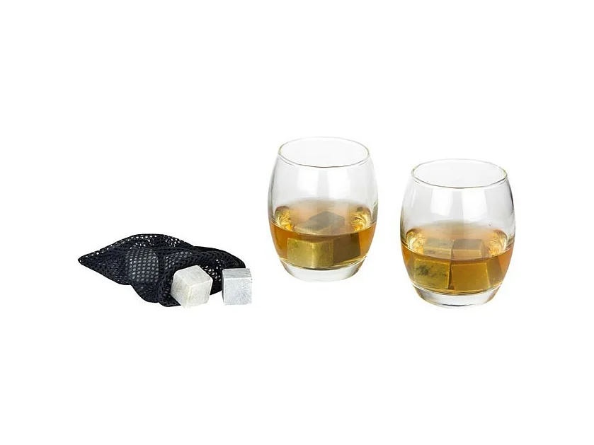 Coffret à Whisky "Verres & Pierres" 9cm Transparent