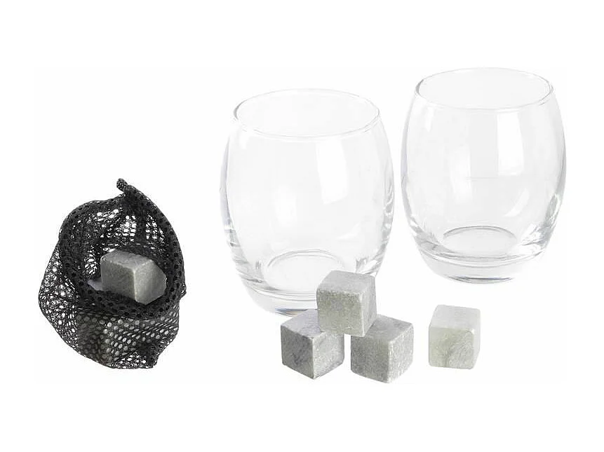 Whisky Glas und Steine (2er-Set)