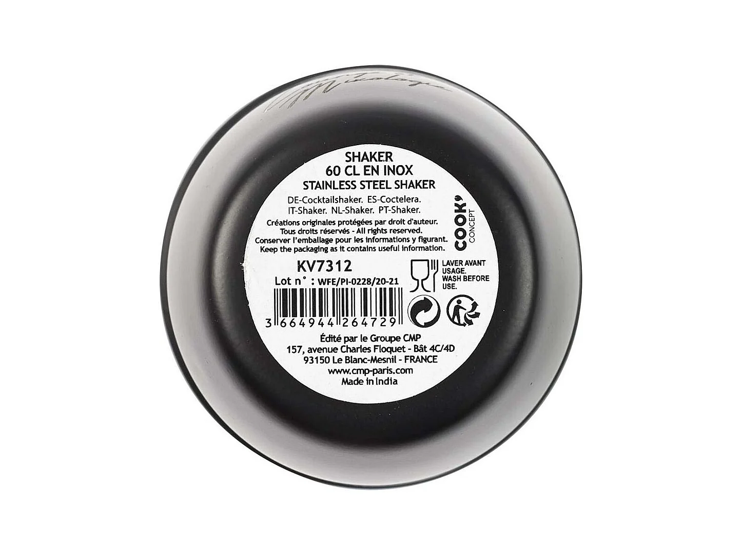 Shaker A Cocktail 62cl Noir