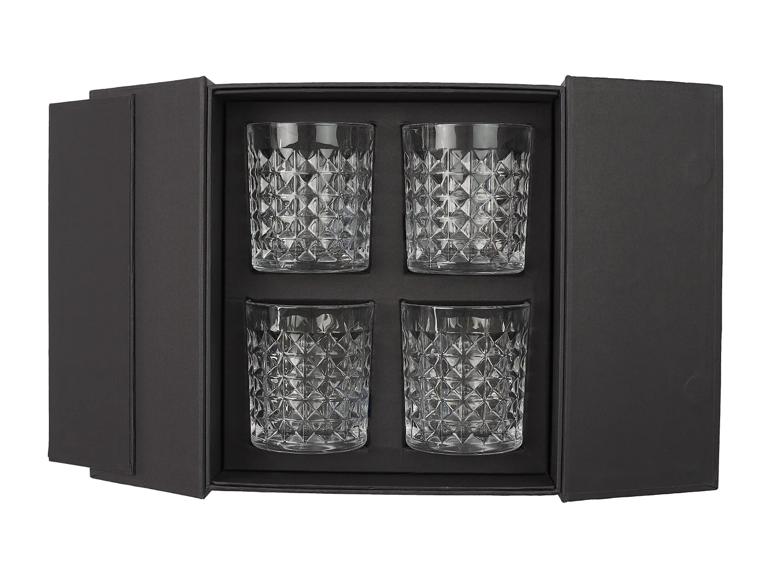 Verre A Whisky X4 En Coffret Transparent