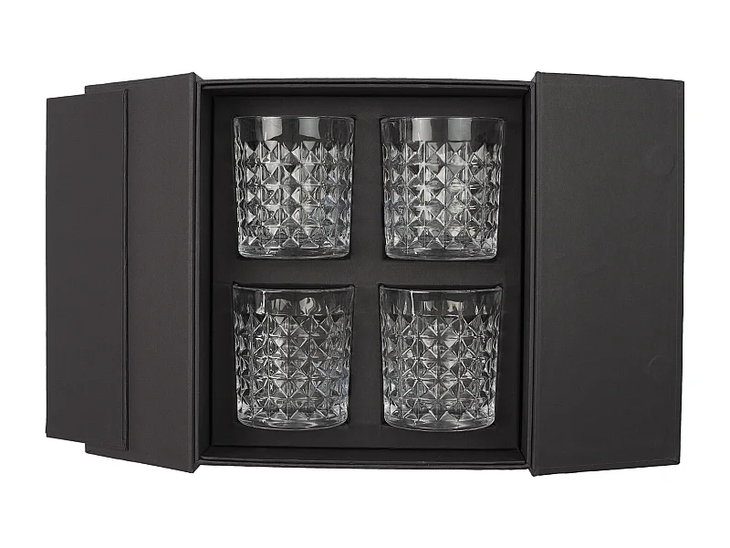 Verre A Whisky X4 En Coffret Transparent