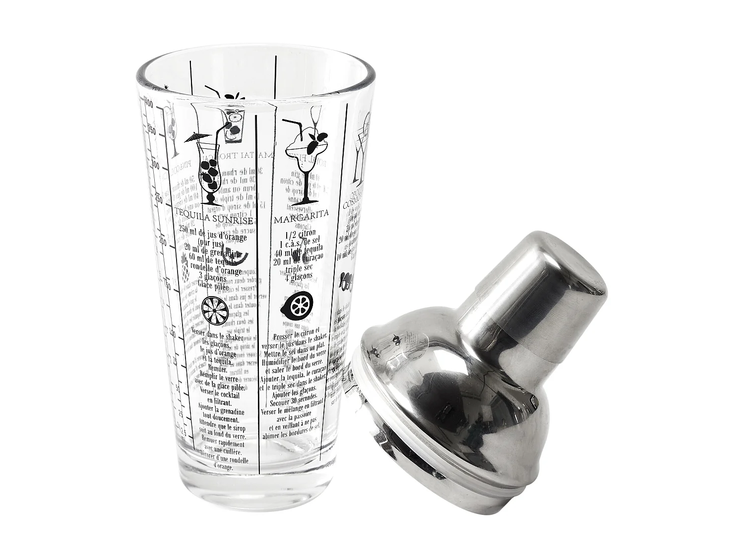 Shaker Cocktailglas Recepten 450ml Transparant