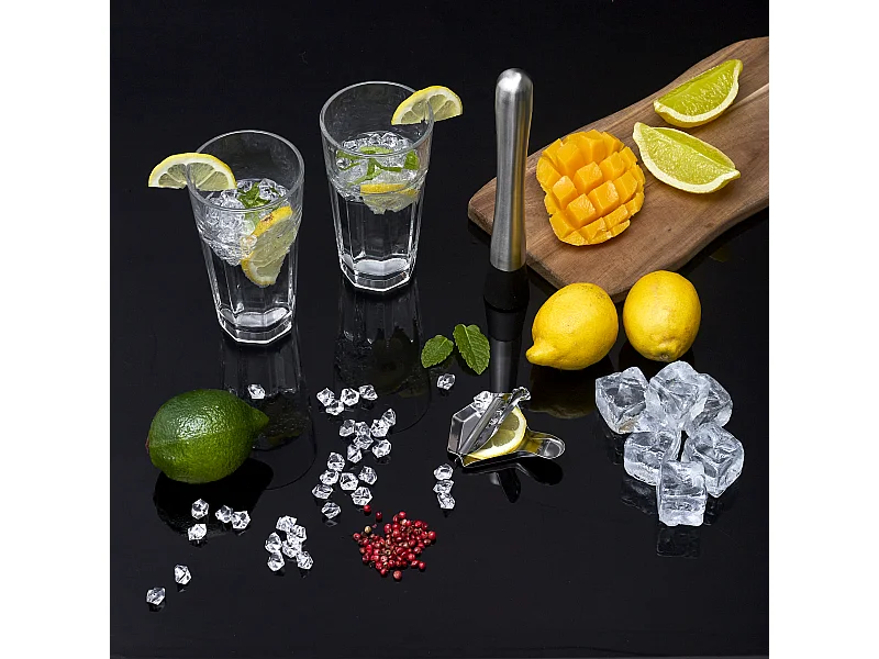 Set A Mojito 4 Accessoires Argent, Transparent