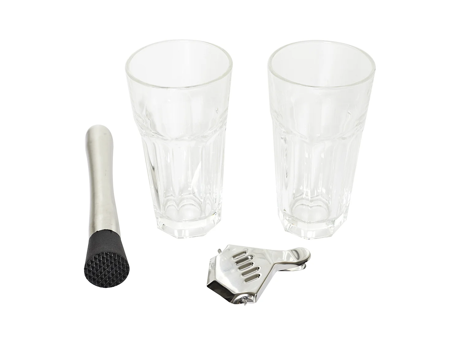 Set A Mojito 4 Accessoires Argent, Transparent