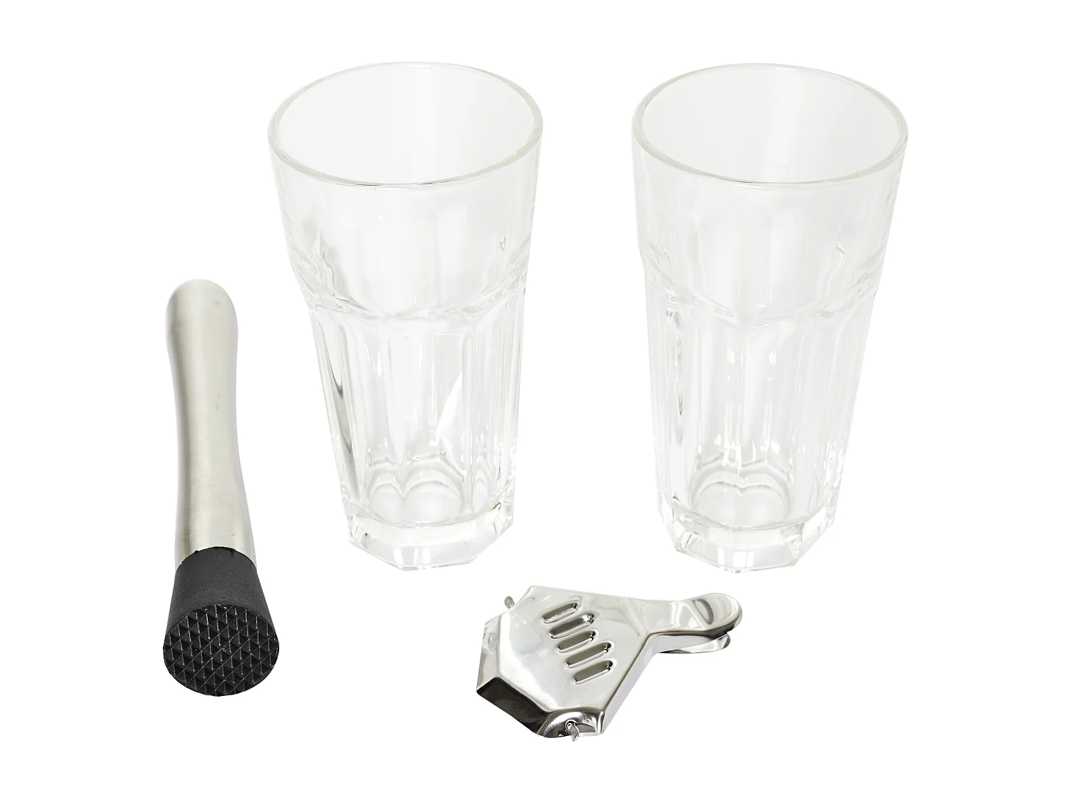 Set A Mojito 4 Accessoires Argent, Transparent