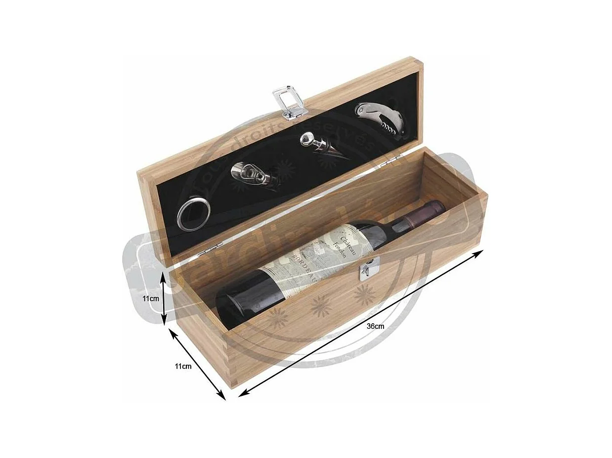 Weinflaschenkasten mit Zubehör