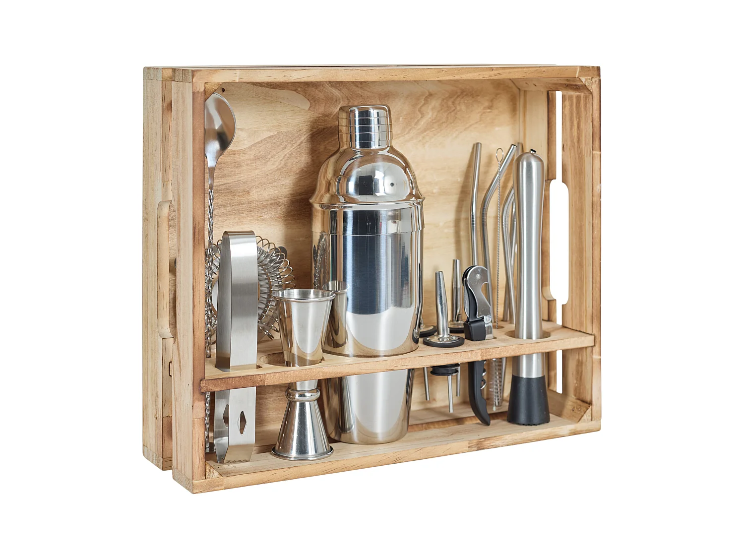 Set A Cocktail 15 Accessoires Marron, Argent, Transparent