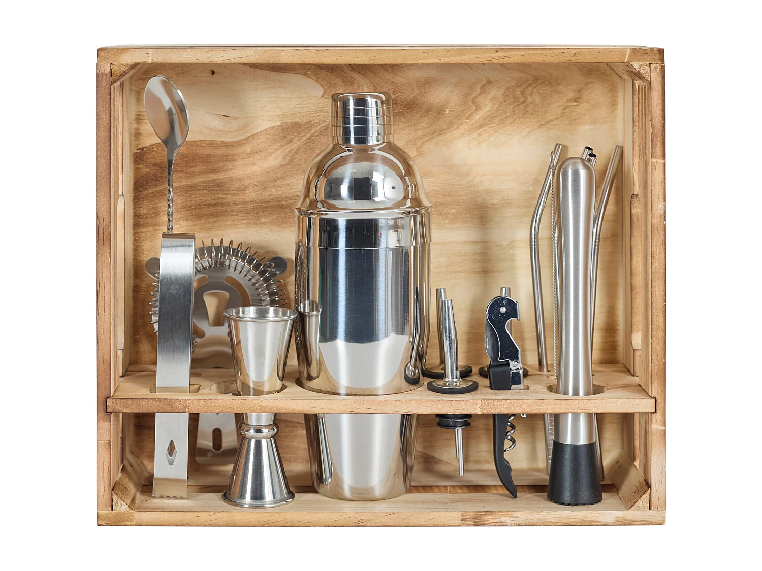 Cocktail-Set 15 Accessoires mit Kistenhalter Lounge