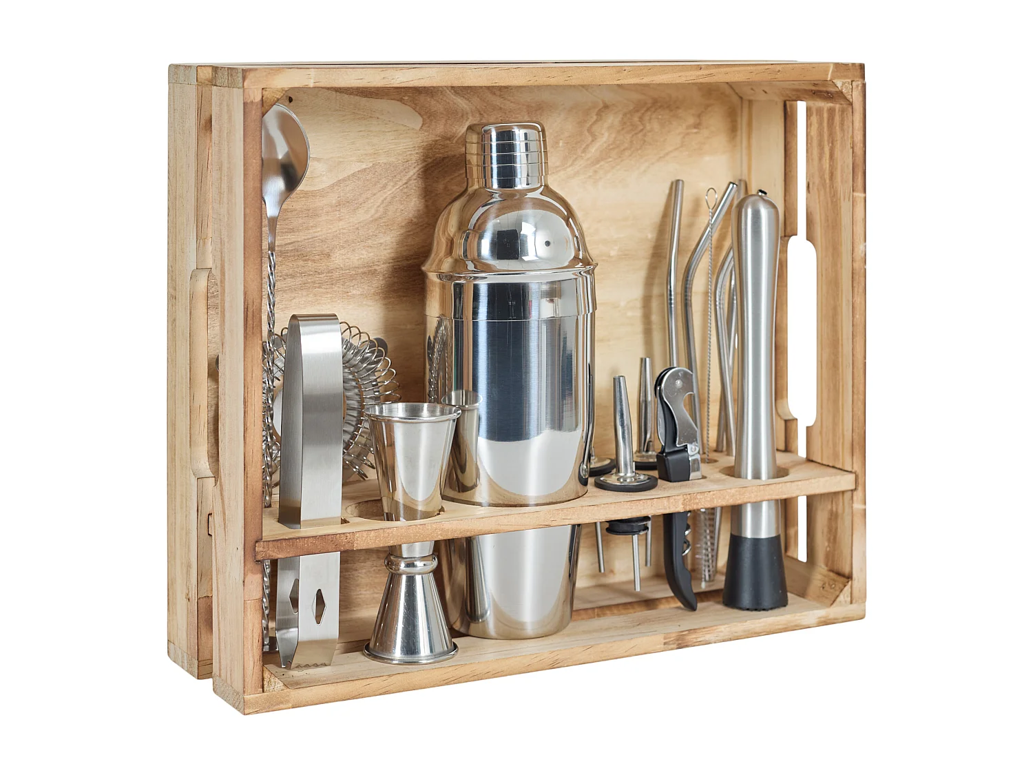 Cocktail-Set 15 Accessoires mit Kistenhalter Lounge