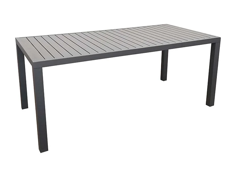 Table extérieure en aluminium plateau à lattes Alice 180 cm