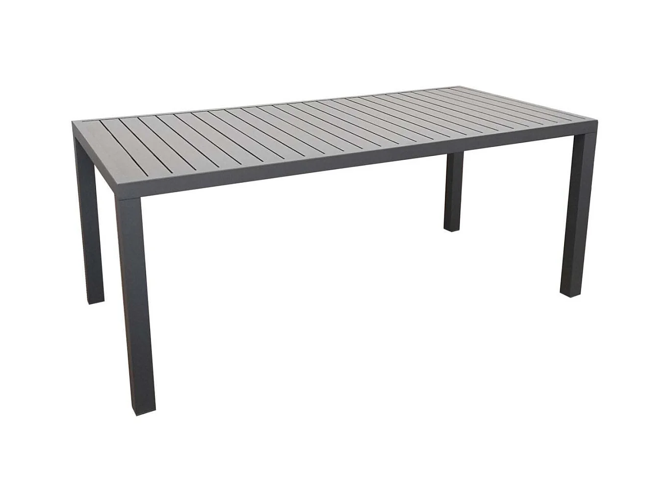Table extérieure en aluminium plateau à lattes Alice 180 cm