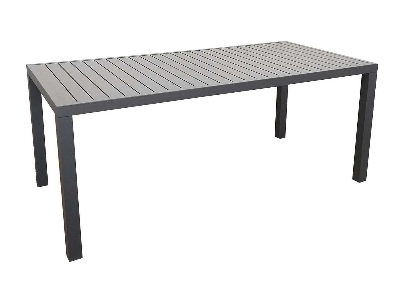 Table extérieure en aluminium plateau à lattes Alice 180 cm
