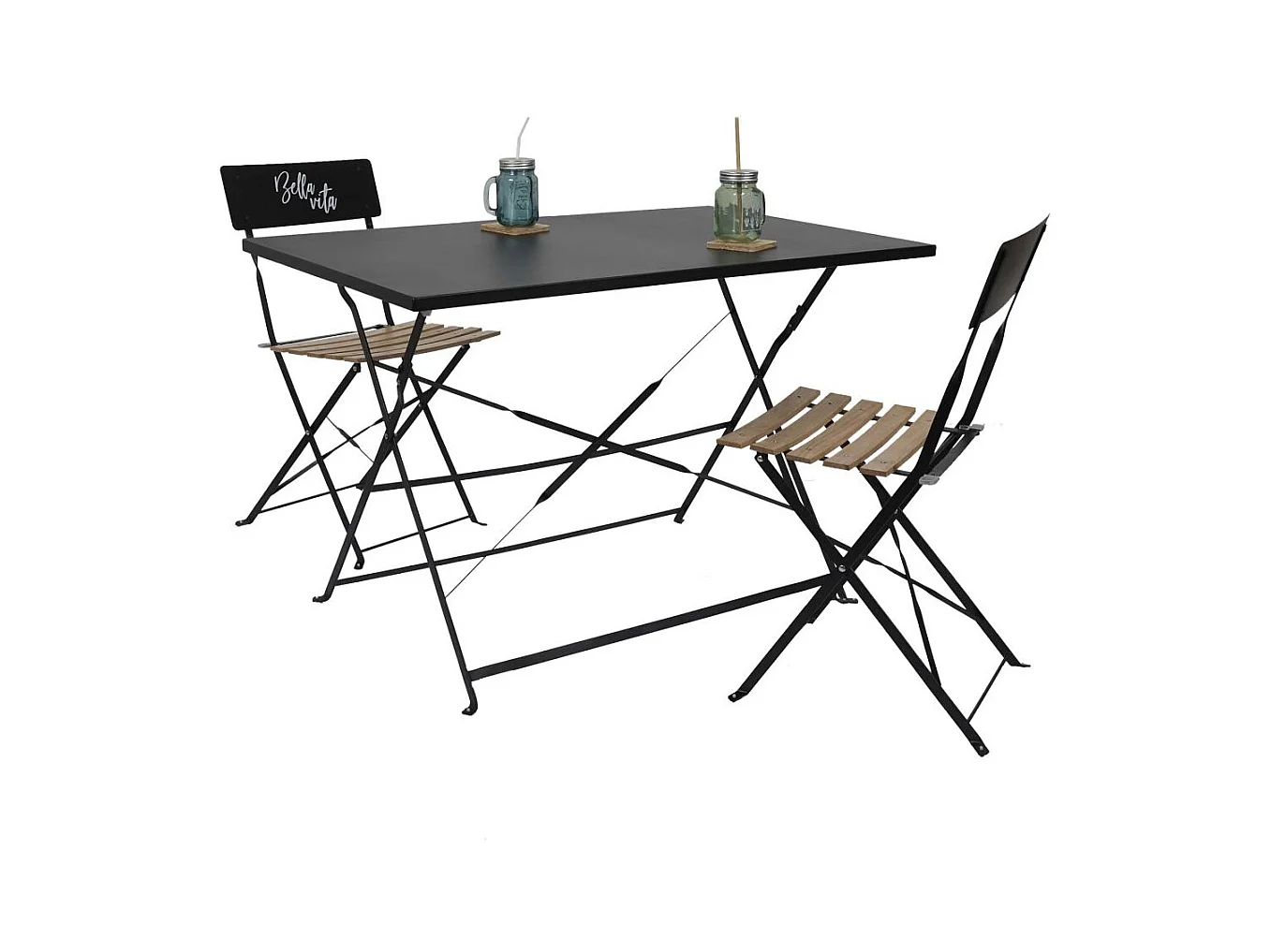 Table De Repas Pliante Palerme Noir 110x70x71cm Noir