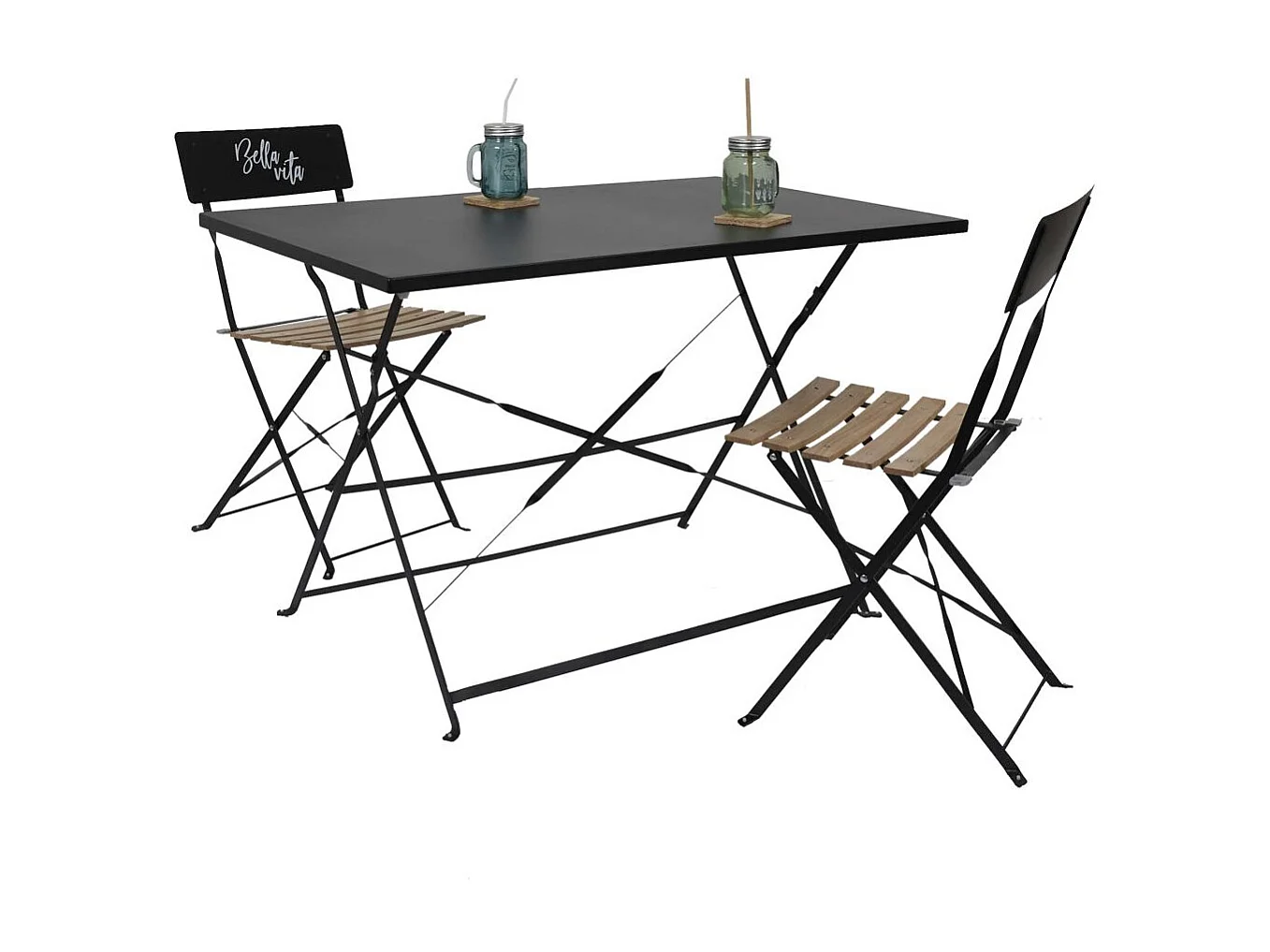 Table De Repas Pliante Palerme Noir 110x70x71cm Noir