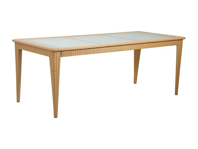 Table de jardin en polyrésine et verre