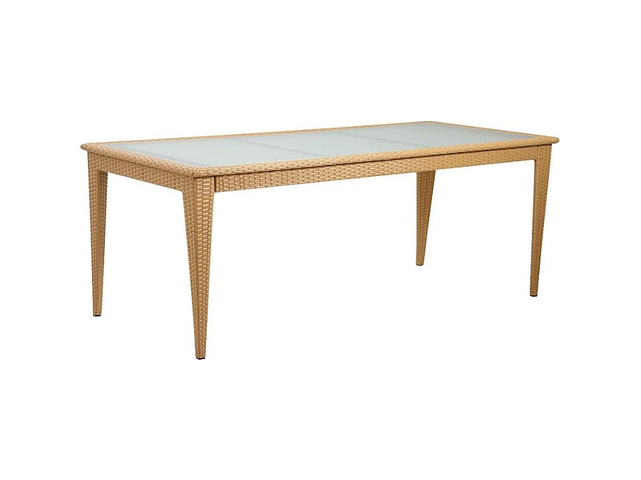 Table de jardin en polyrésine et verre