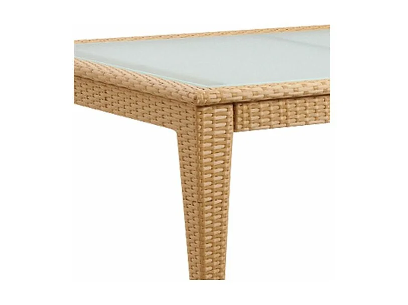 Table de jardin en polyrésine et verre