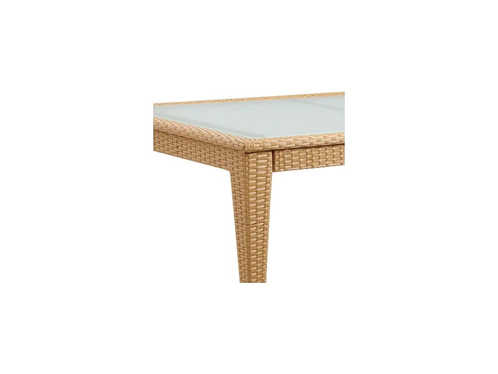 Table de jardin en polyrésine et verre