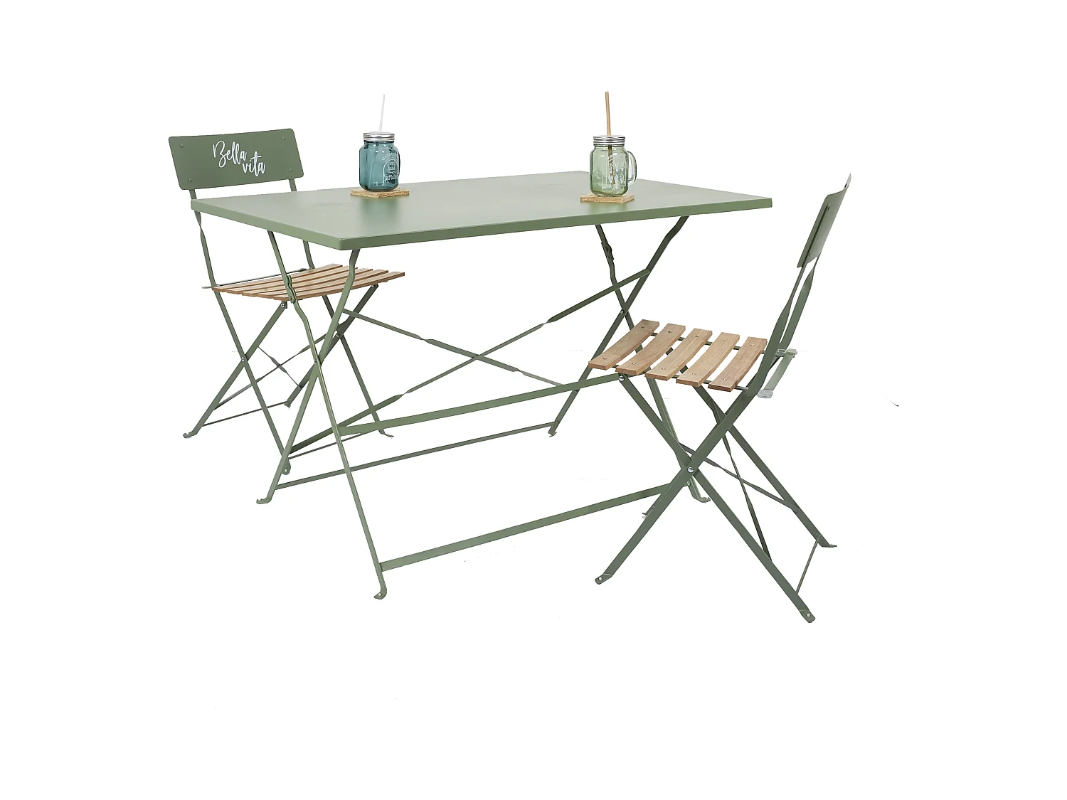 Table Repas Pliante Palerme Kaki 110x70x71cm Vert