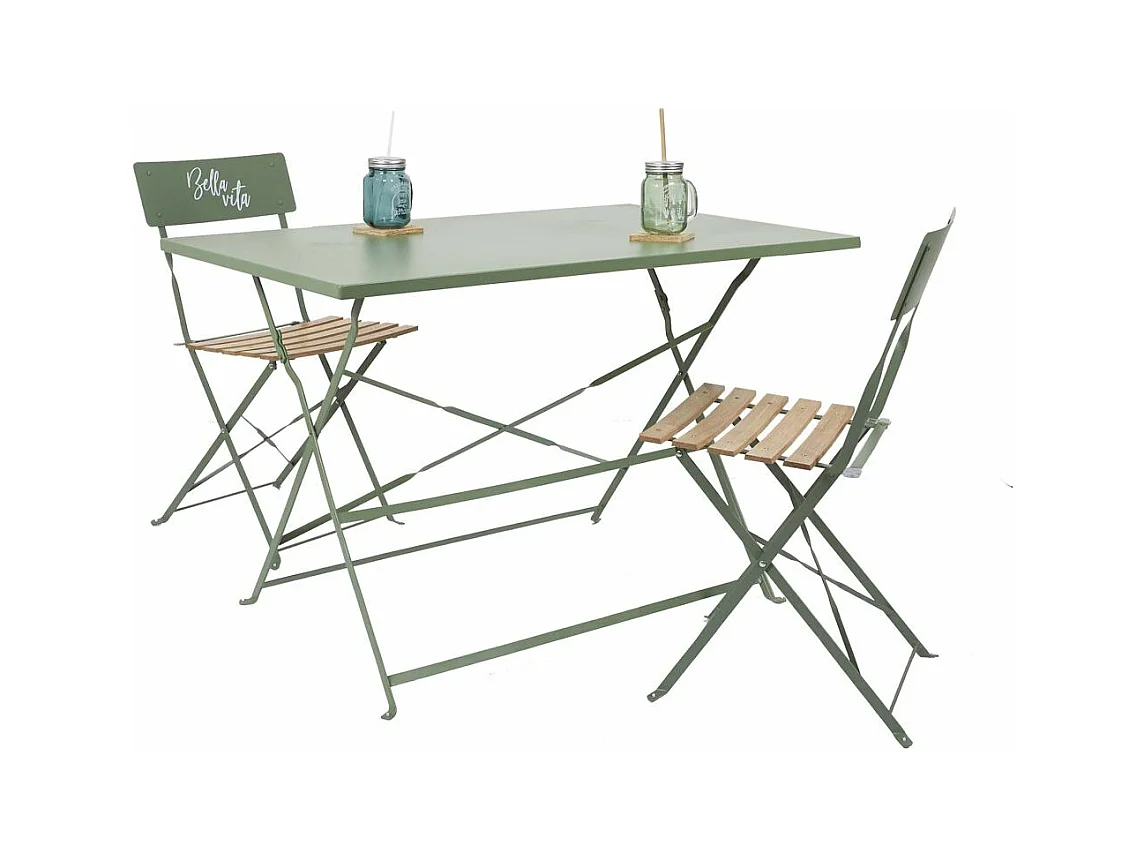 Table Repas Pliante Palerme Kaki 110x70x71cm Vert