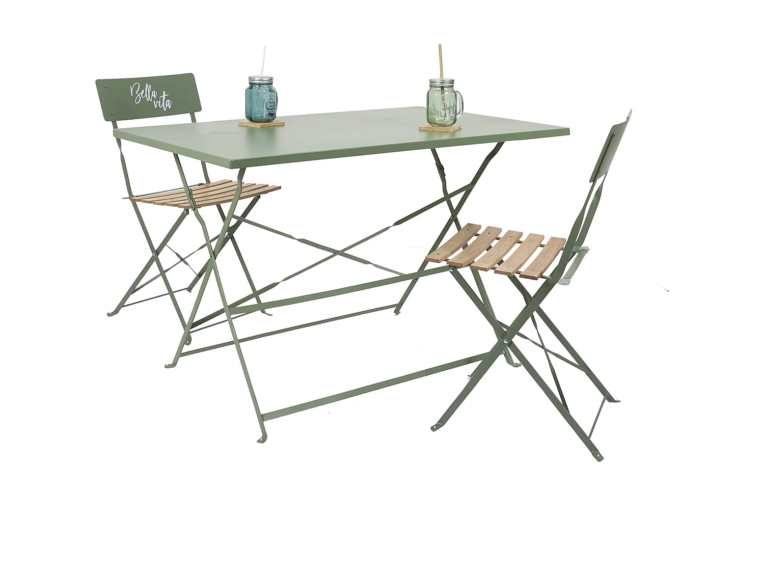 Table Repas Pliante Palerme Kaki 110x70x71cm Vert