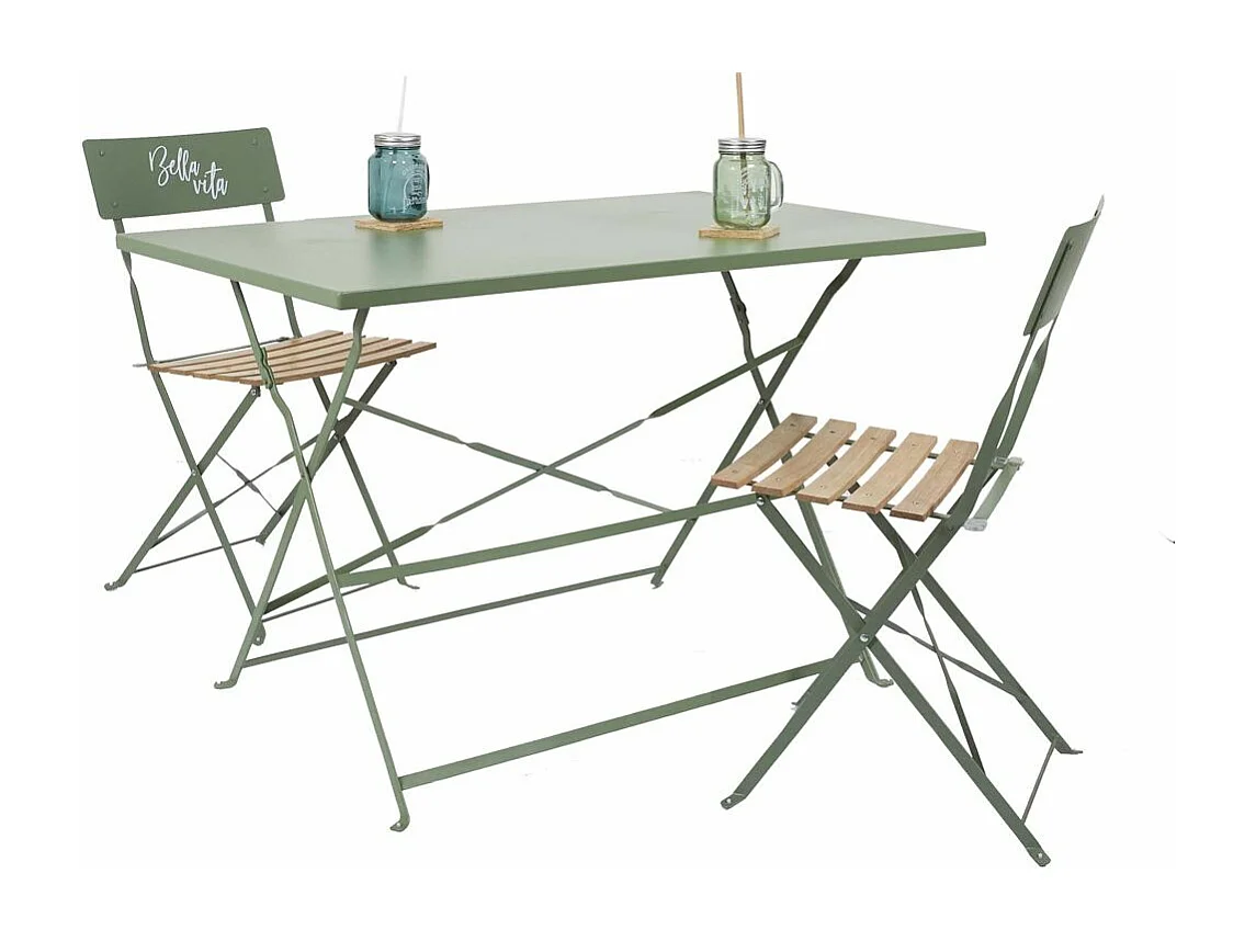Table Repas Pliante Palerme Kaki 110x70x71cm Vert