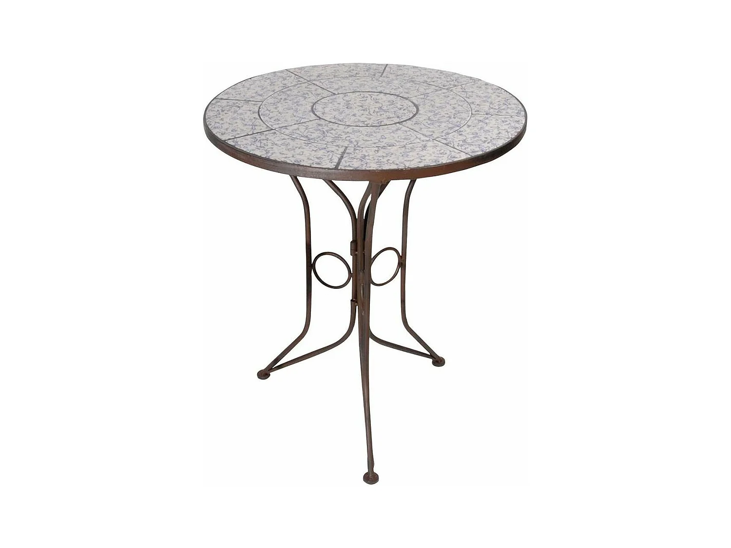 Table en céramique et fer forgé