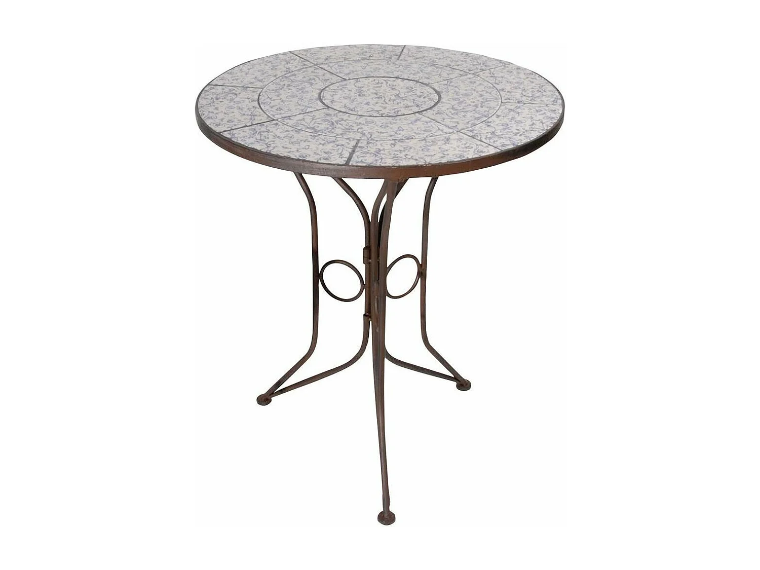 Table en céramique et fer forgé