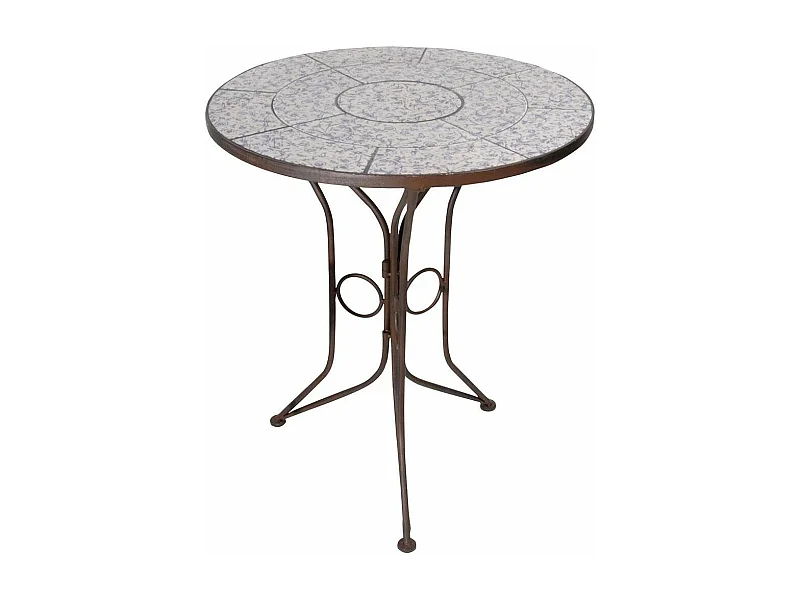 Table en céramique et fer forgé