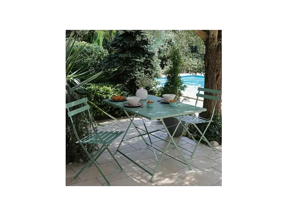 Guéridon rectangulaire en acier Cuba Amande