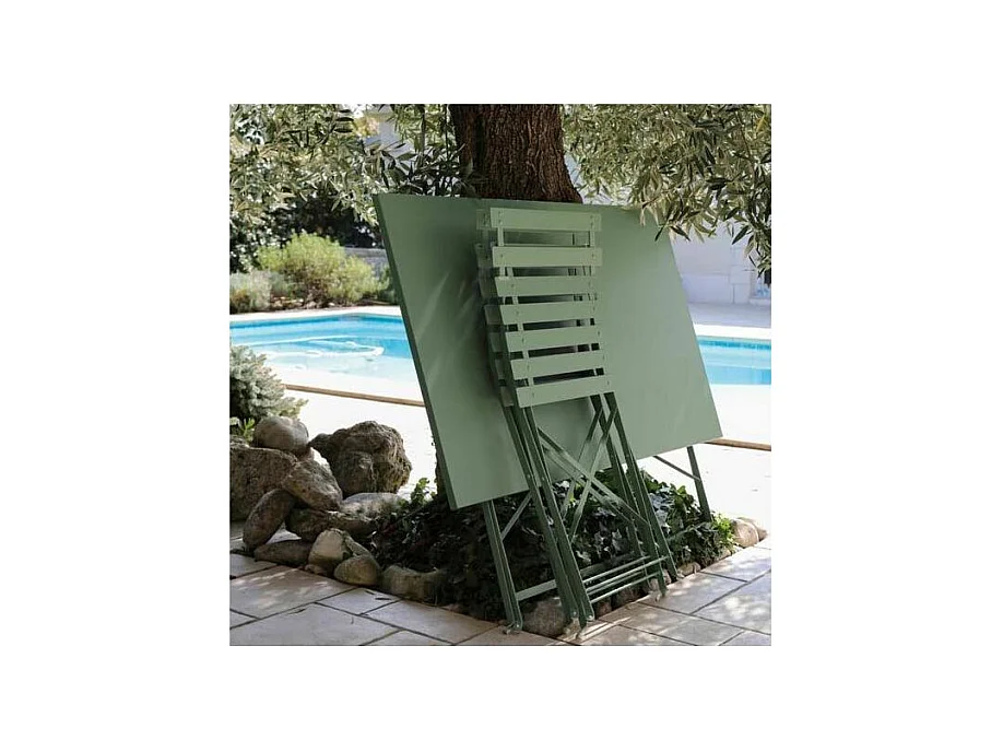 Guéridon rectangulaire en acier Cuba Amande