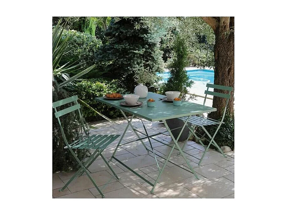 Guéridon rectangulaire en acier Cuba Amande